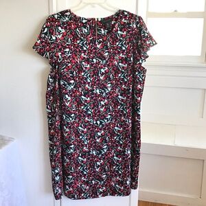 TAHARI Floral Midi Dress Short Sleeve Women’s Plus Size 1X